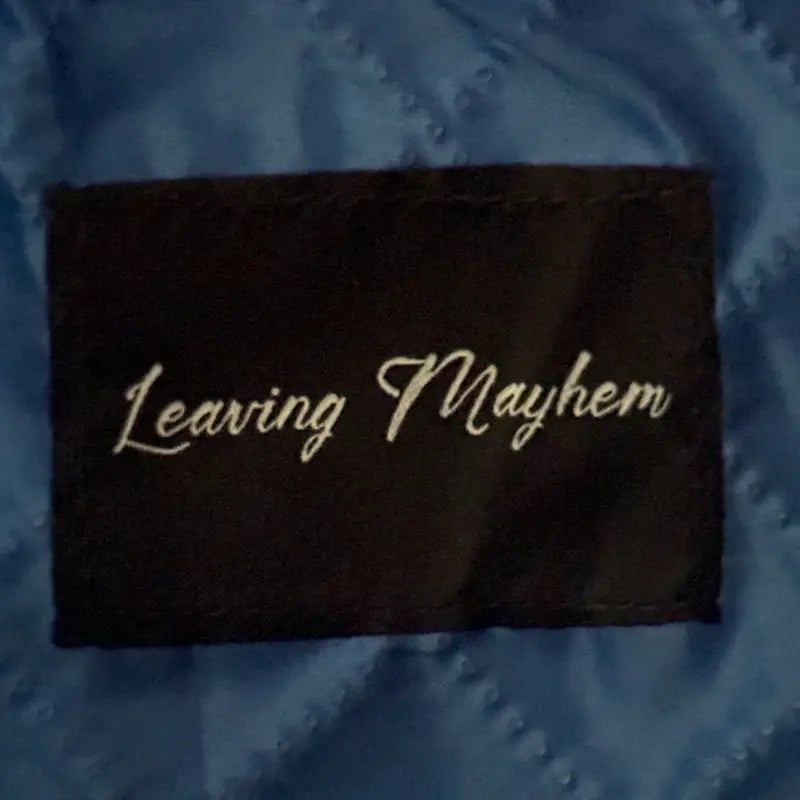 inside logo of leaving mayhem jacket