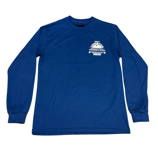 blue leaving mayhem long sleeve shirt