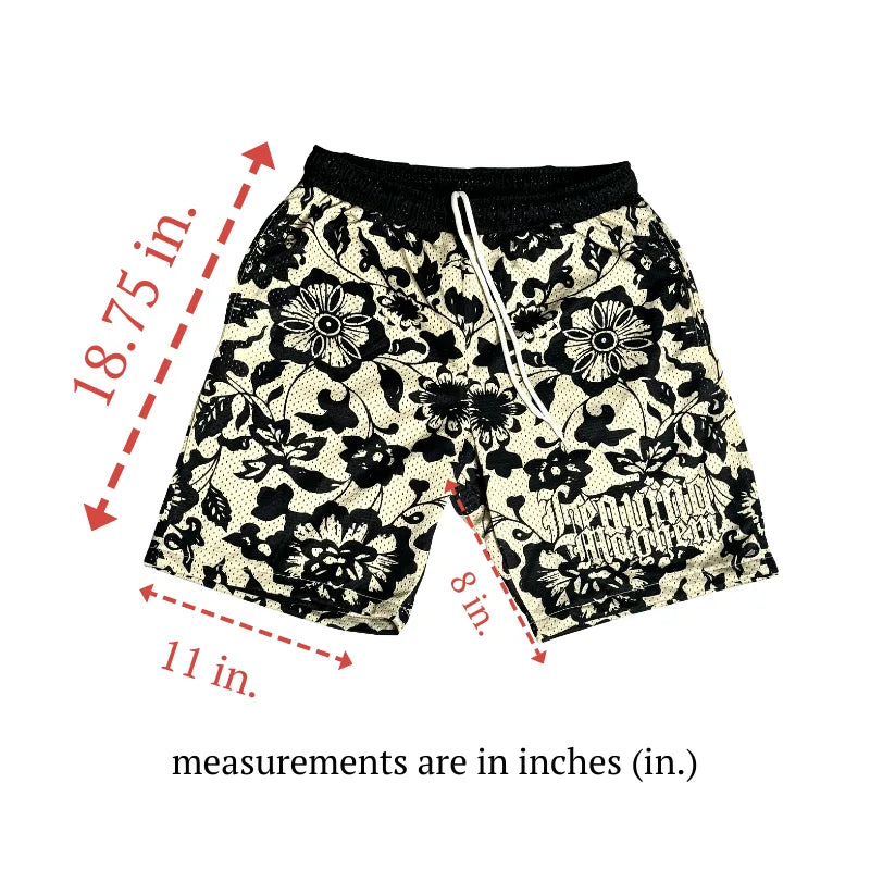 size chart for back mesh shorts